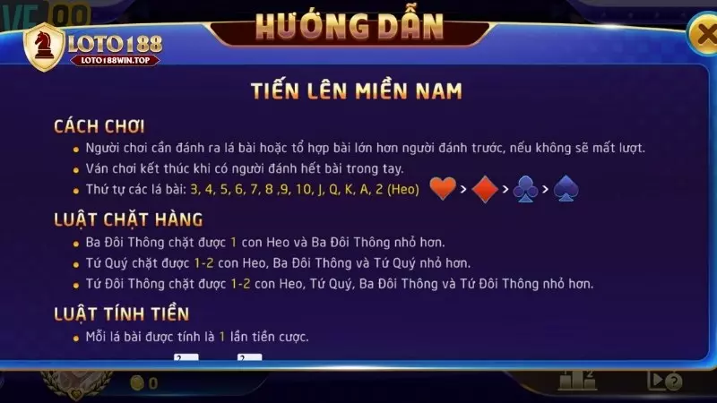 Giải thích luật chơi bài tiến lên miền Nam